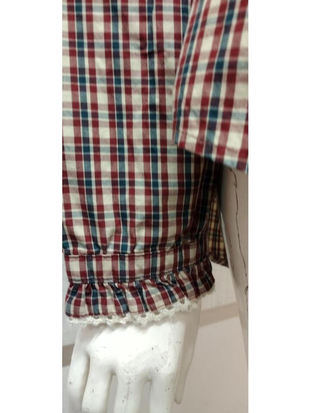 Stranger Things Plaid Long Sleeve Western Ruffed Crochet Historical Costume M/L - Picture 13 of 16